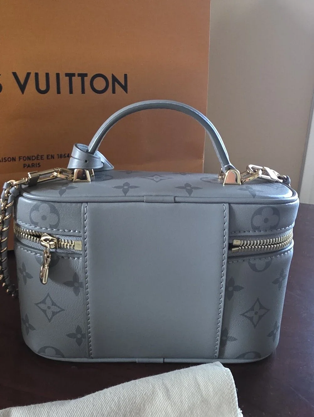 Louis Vuitton Light Blue Monogram Vanity Crossbody Bag